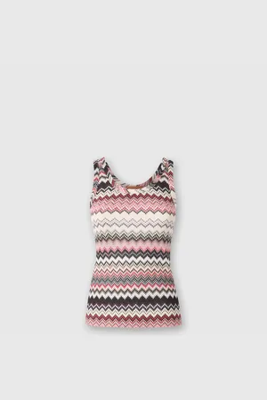 Missoni Canottiera con motivo zig zag seghettato lamé, Donna