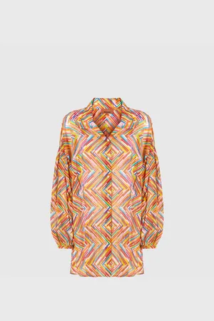 Missoni Camicia oversize in misto cotone e seta stampato, Donna