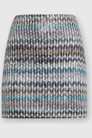 Missoni Minigonna zig zag con paillettes, Donna