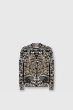 Missoni Cardigan in lana punto pelliccia, Uomo