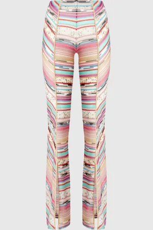 Missoni Pantaloni in viscosa fiammata lamé con spacchi sul fondo, Donna