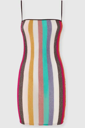 Missoni Abito corto in maglia a costine rigata lamé, Donna