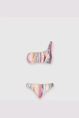 Missoni Bikini monospalla in viscosa fiammata lamé, Donna