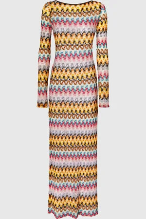 Missoni Abito lungo in pizzo di viscosa lamé con schiena scoperta, Donna