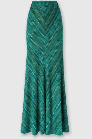 Missoni Gonna lunga svasata zig zag con paillettes, Donna