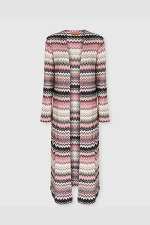 Missoni Cardigan con motivo zig zag seghettato lamé e scollo a V, Donna