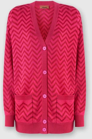Missoni Cardigan oversize motivo chevron tono su tono, Donna