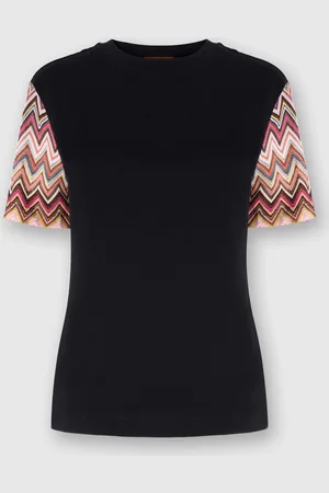 Missoni T-shirt girocollo con maniche in maglia zig zag, Donna