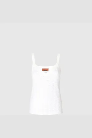 Missoni Canottier in cotone e viscosa zig zag tono su tono, Donna