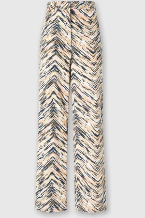 Missoni Pantaloni classici in cotone stampa zig zag animalier, Donna