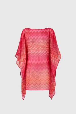 Missoni Caftano corto in seta stampata con maniche ampie, Donna