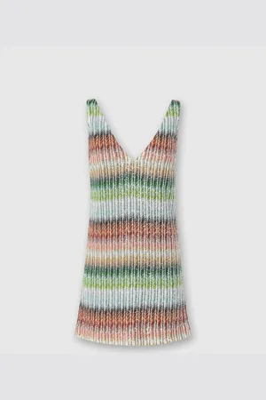 Missoni Abito corto in maglia zig zag dégradé con paillettes, Donna