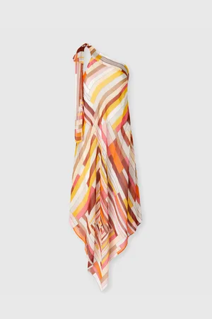 Missoni Abito copricostume monospalla in seta stampata con fondo a foulard, Donna