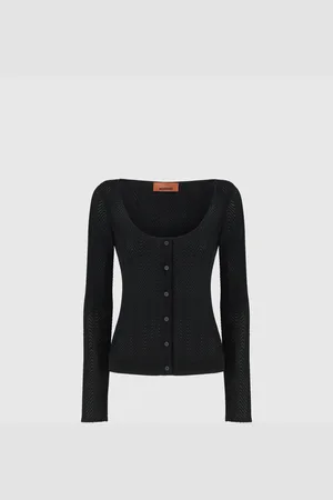 Missoni Cardigan in cotone e viscosa zig zag tono su tono, Donna