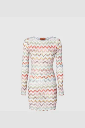 Missoni Abito copricostume corto con zig zag lamé 3D, Donna
