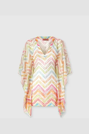 Missoni Caftano copricostume corto in tulle stampato, Donna