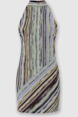 Missoni Mini-abito smanicato in viscosa fiammata lamé a righe, Donna