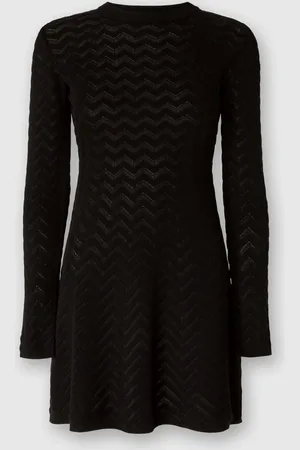 Missoni Mini-abito a maniche lunghe motivo chevron tono su tono, Donna