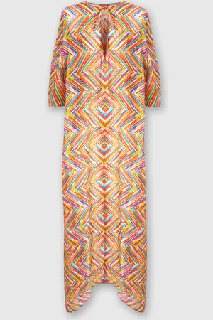 Missoni Caftano lungo in misto cotone e seta stampato, Donna