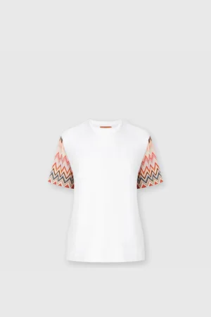 Missoni T-shirt girocollo con maniche in maglia zig zag, Donna