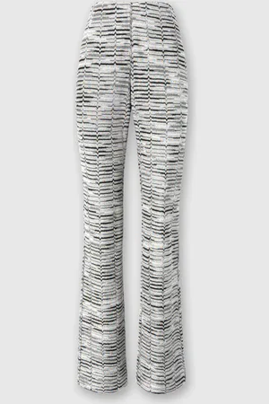 Missoni Pantaloni flare in viscosa con motivo greca lamé, Donna