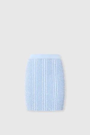 Missoni Mini-gonna stretch a costine con paillettes, Donna