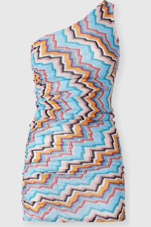 Missoni Copricostume corto monospalla con motivo zig zag, Donna