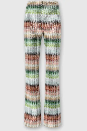 Missoni Pantaloni flare in maglia zig zag dégradé con paillettes, Donna