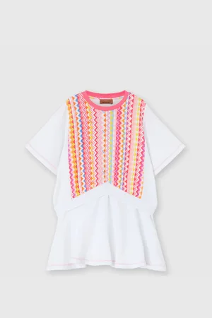Missoni Abito con stampa zig zag e gonna svasata, Bambina