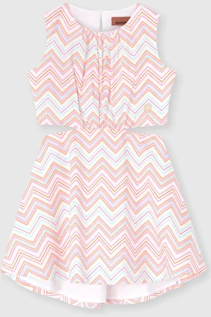 Missoni Abito corto in 100% cotone stampa zig zag, Bambina