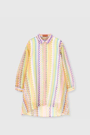 Missoni Abito in misto cotone e seta motivo zig zag, Bambina