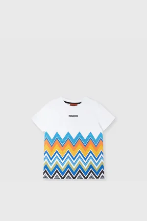 Missoni T-shirt girocollo con maxi stampa zig zag, Bambino