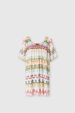 Missoni Abito corto con scollo a V in pizzo, Donna