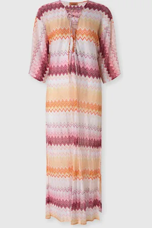 Missoni Caftano copricostume lungo in misto viscosa zig zag lamé, Donna