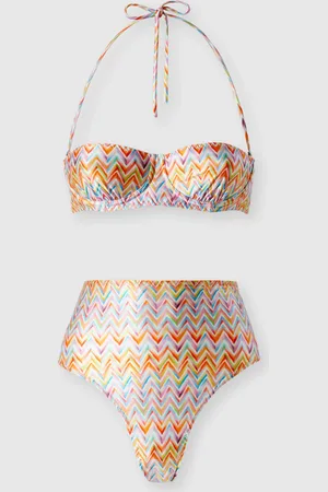 Missoni Bikini con slip alto e motivo zig zag, Donna