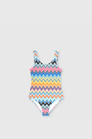 Missoni Costume intero stampa zig zag con scollatura tonda, Bambina