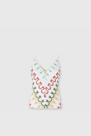 Missoni Top in pizzo senza maniche con scollo a V, Donna