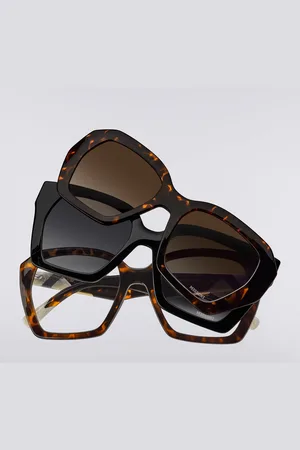 Missoni Occhiali da sole a doppia clip in acetato, Donna