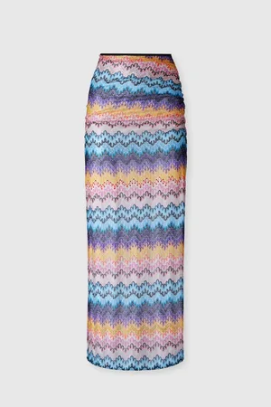Missoni Gonna lunga in pizzo stampato con motivo zig zag, Donna