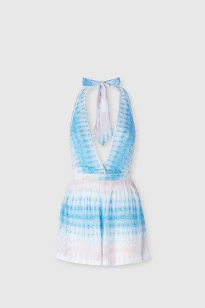 Missoni Tuta corta in pizzo dégradé, Donna, Blu & Rosa