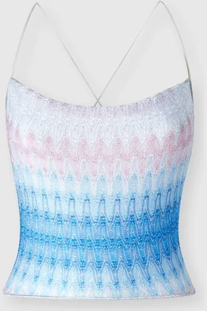 Missoni Top con design a foulard, Donna, Blu & Rosa