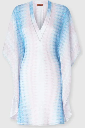 Missoni Copricostume corto stile caftano, Donna, Blu & Rosa