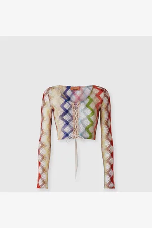 Missoni Crop Top a manica lunga con allacciatura sul davanti, Donna