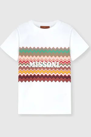 Missoni T-shirt con stampa zig zag e logo frontale, Bambino