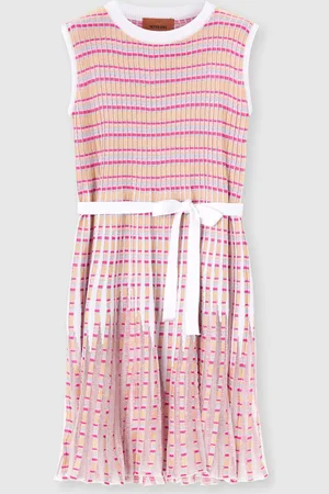 Missoni Abito a righe con gonna plisset in 100% viscosa, Bambina
