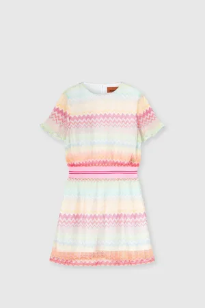 Missoni Abito corto in viscosa motivo chevron, Bambina