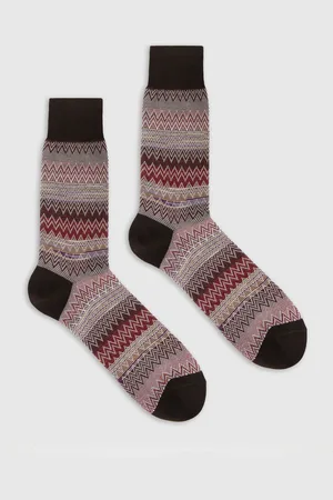 Missoni Calzini medi misto cotone zig zag e linee, Uomo