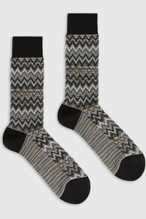 Missoni Calzini medi misto cotone zig zag e linee, Uomo