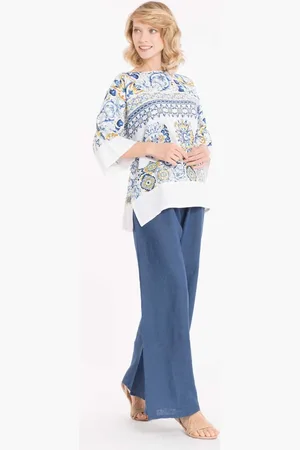 ICONIQUE PANTALONE MISTO LINO
