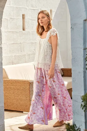ICONIQUE PANTALONI PALAZZO FIORI
